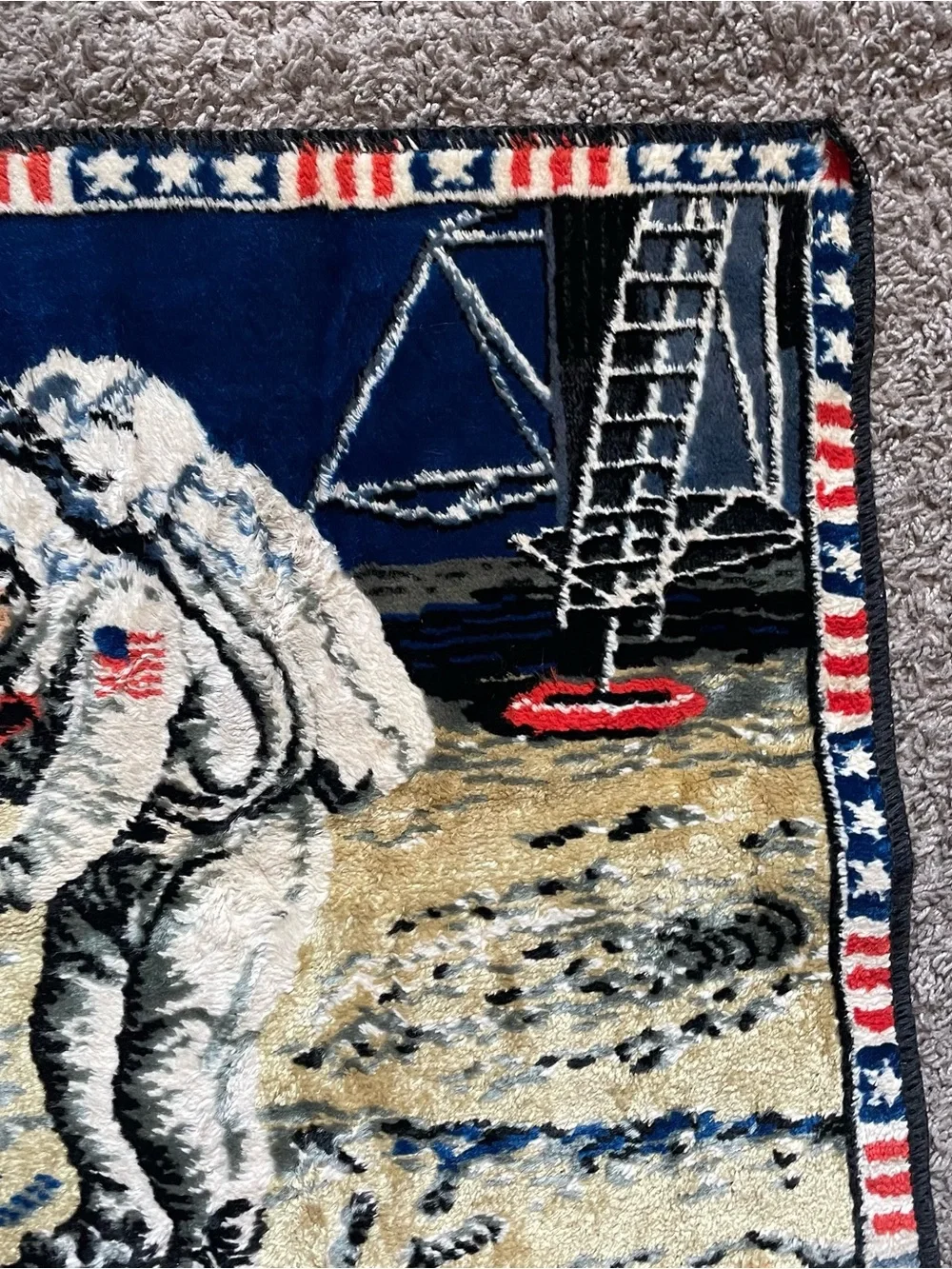 Vintage Moon Landing Tapestry Astronaut Apollo First Man on the Moon